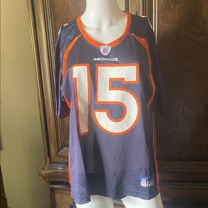 Denver Broncos Reebok Stadium jersey, Navy and Orange Women's